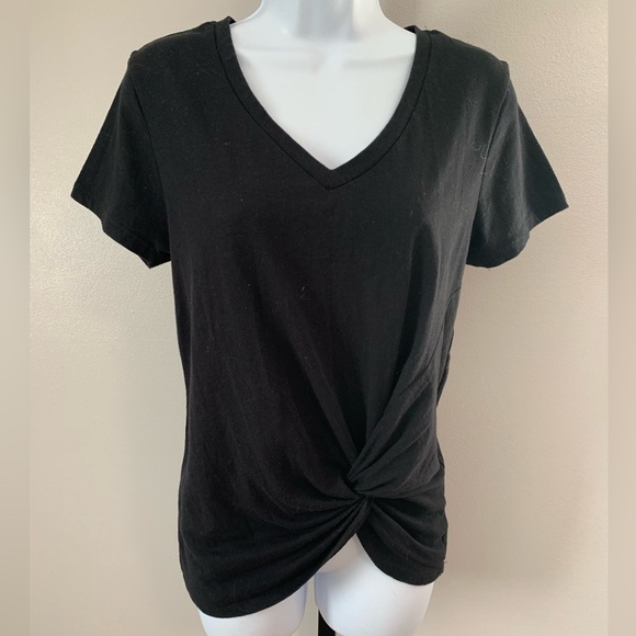 Altar'd State Black V-Neck Twist Front Tee - Picture 16 of 16
